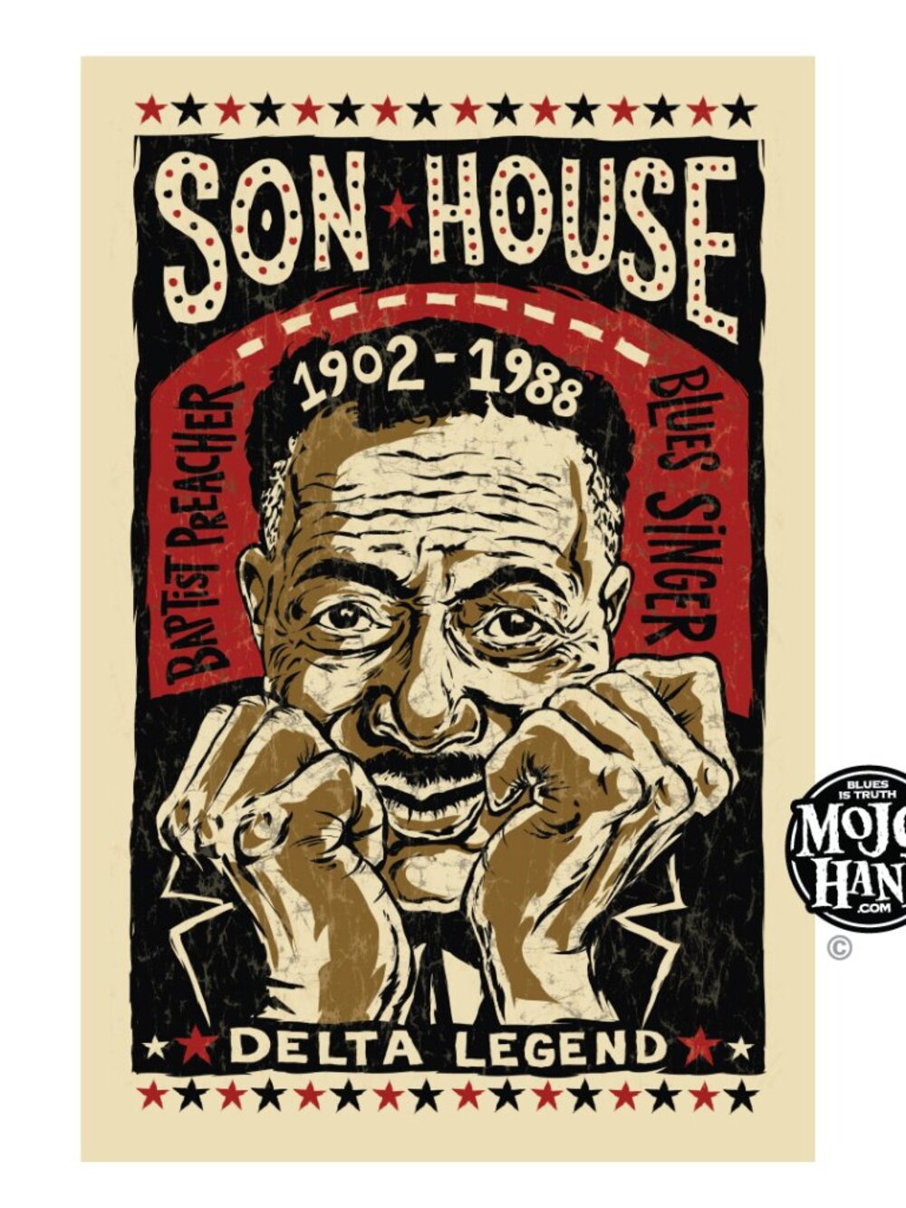Son House tribute art print -12"x18" signed by the poster designer/artist
